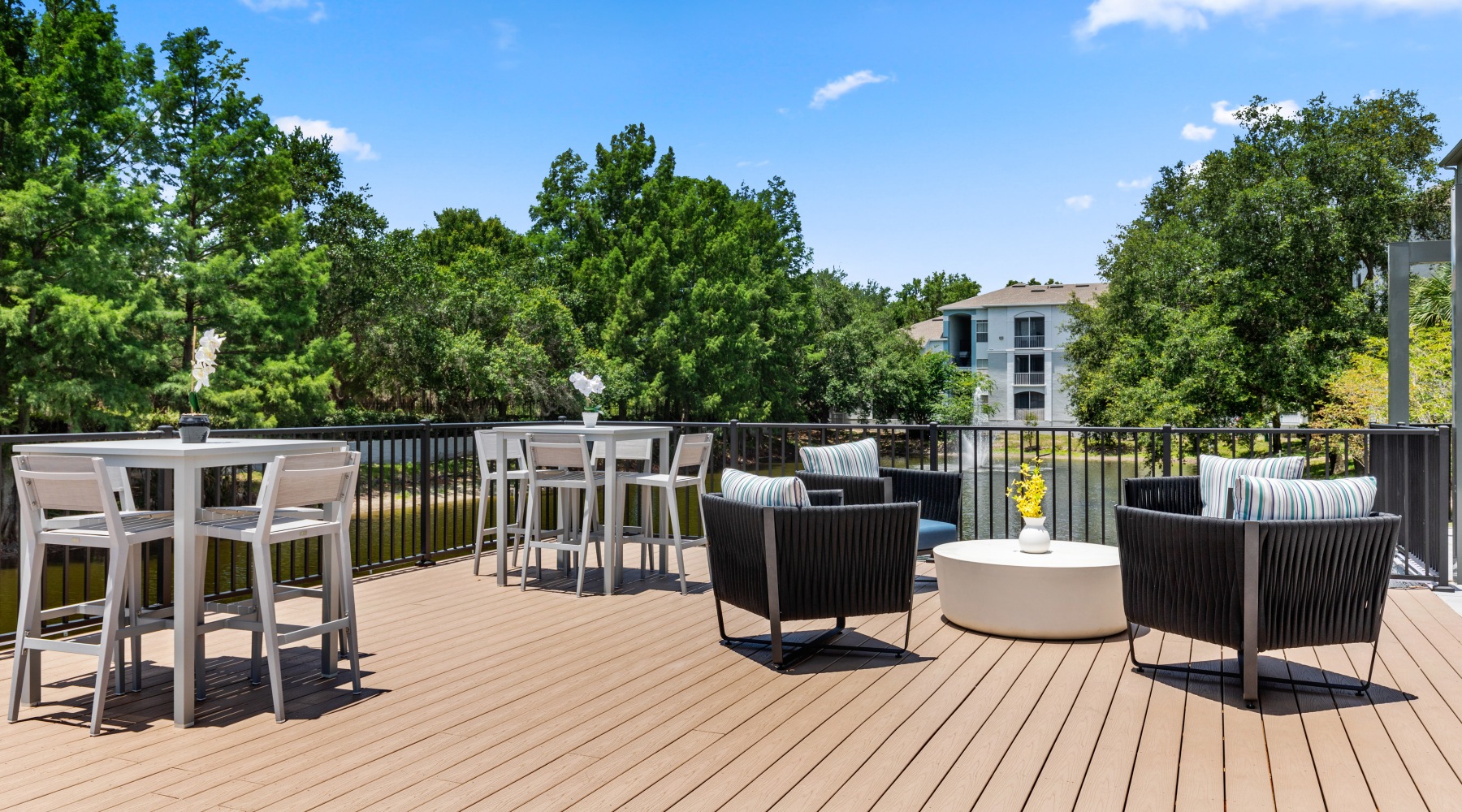 Sundeck with terrace lake views 